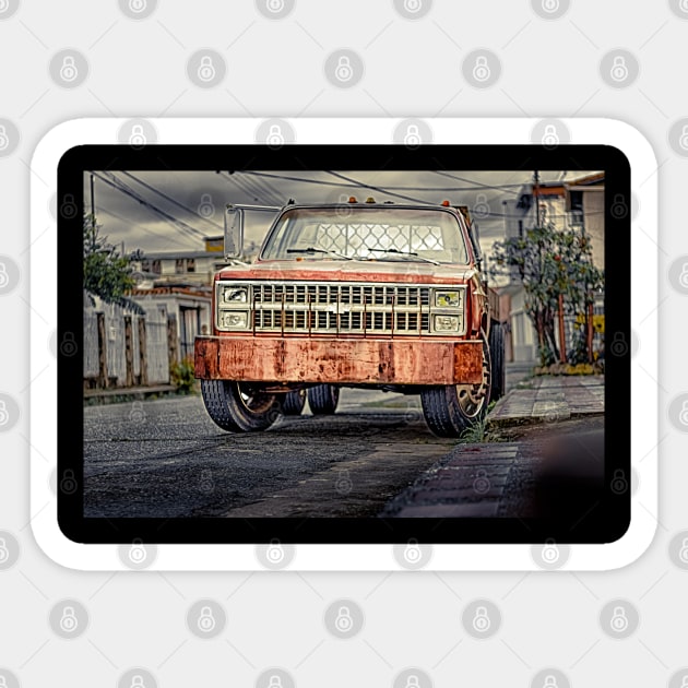 old pick-up Sticker by rickylabellevie